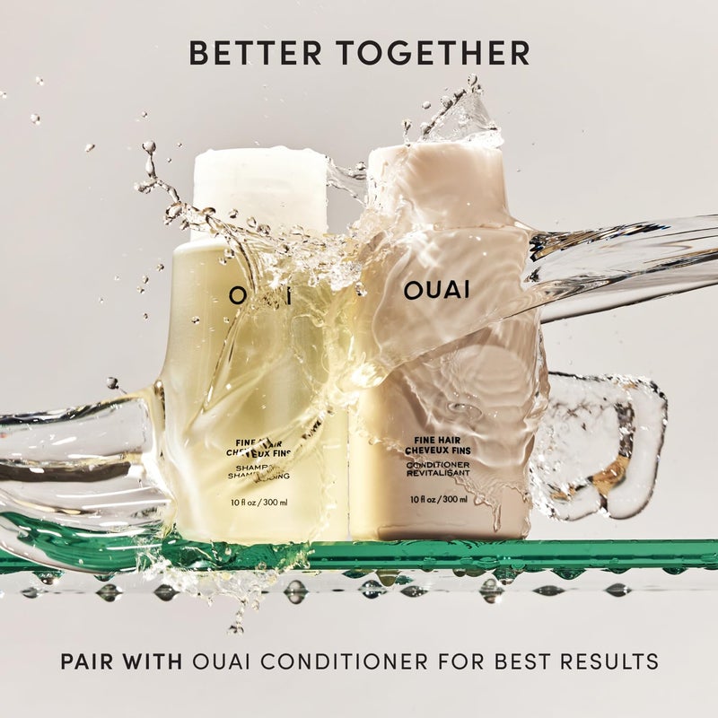 OUAI Fine Hair Shampoo Refill - Volumizing Shampoo for Fine Strands - Made with Biotin, Keratin & Chia Seed Oil - Strengthens, Nourishes & Thickens - Color-Safe & Sulfate Free Hair Care (32 Fl oz) - Image 4